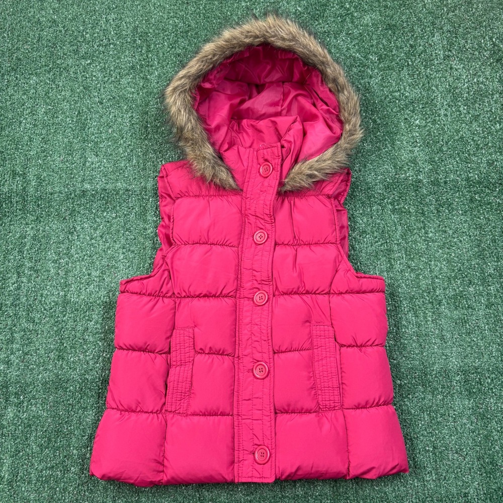 Y2K Arizona Jean Company Puffer Vest Hooded Pink